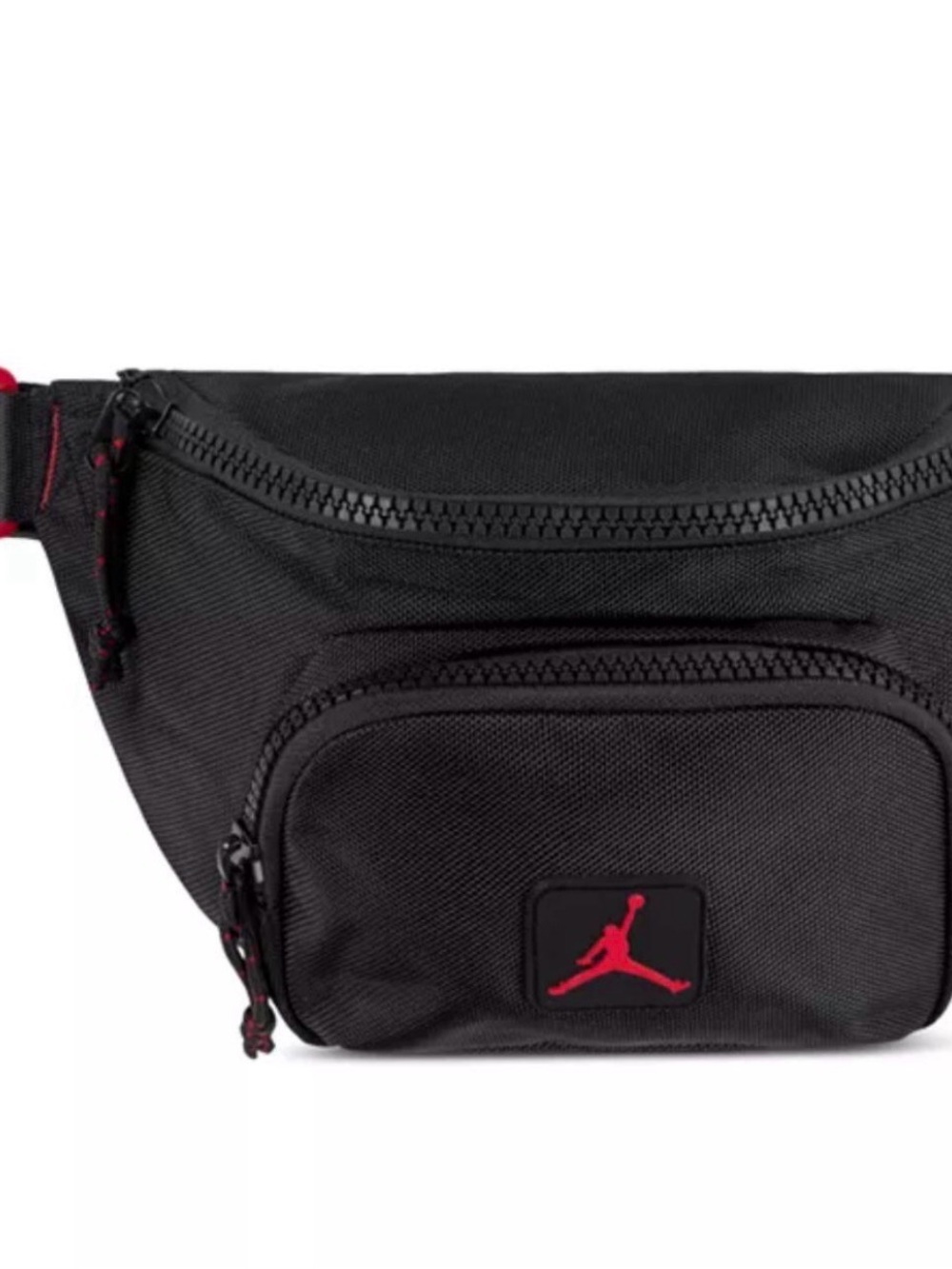 Jordan Black Waist Bag with Red Jumpman Accent